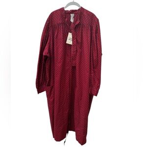 Vintage J. Jill Red Floral Long Sleeve Sleepwear Size 22-24